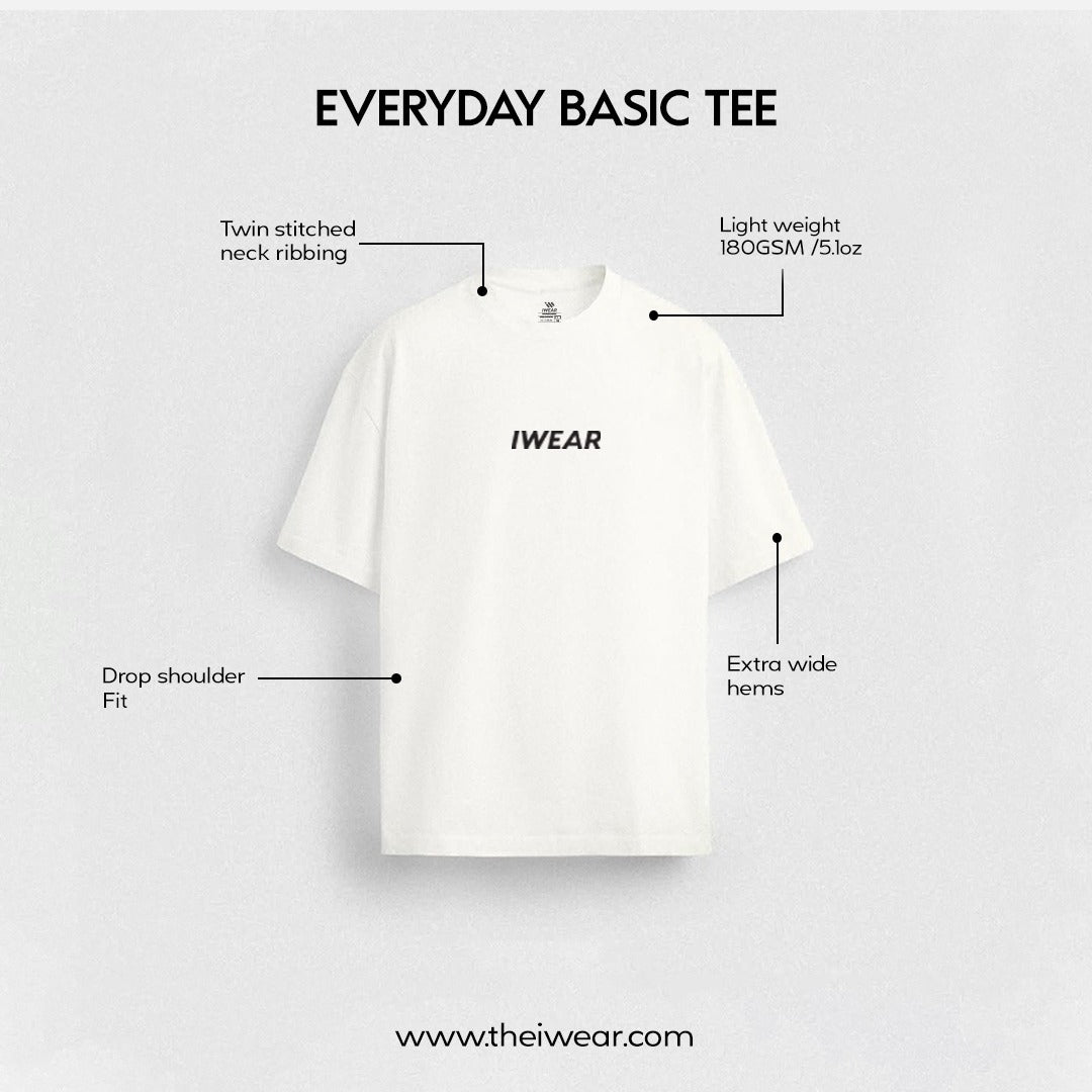 White iWEAR basic T-shirt for everyday wear, featuring a simple crew neckline and short sleeves.