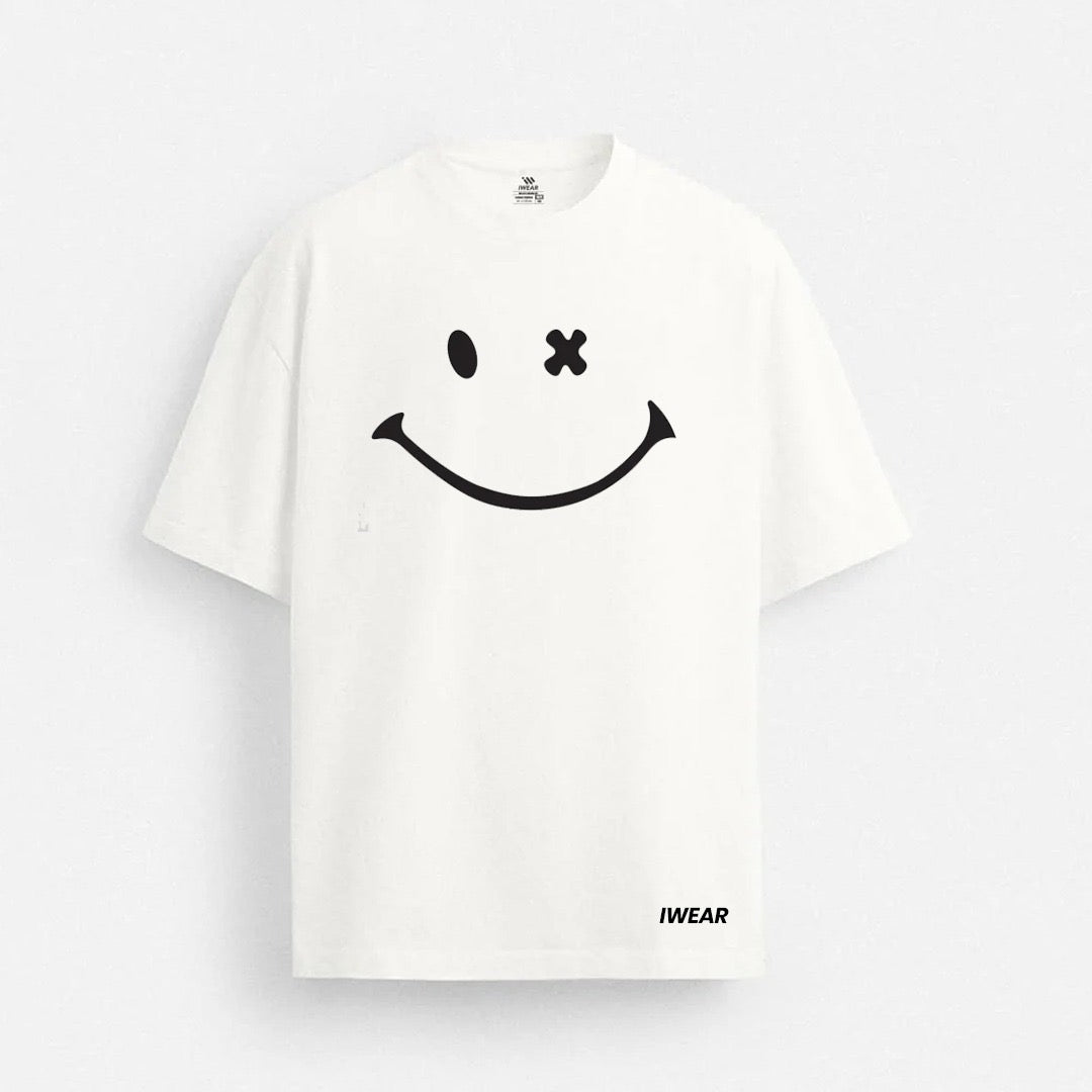 Smile T-shirt by theiwear featuring a cheerful smile graphic on a casual cotton fabric.