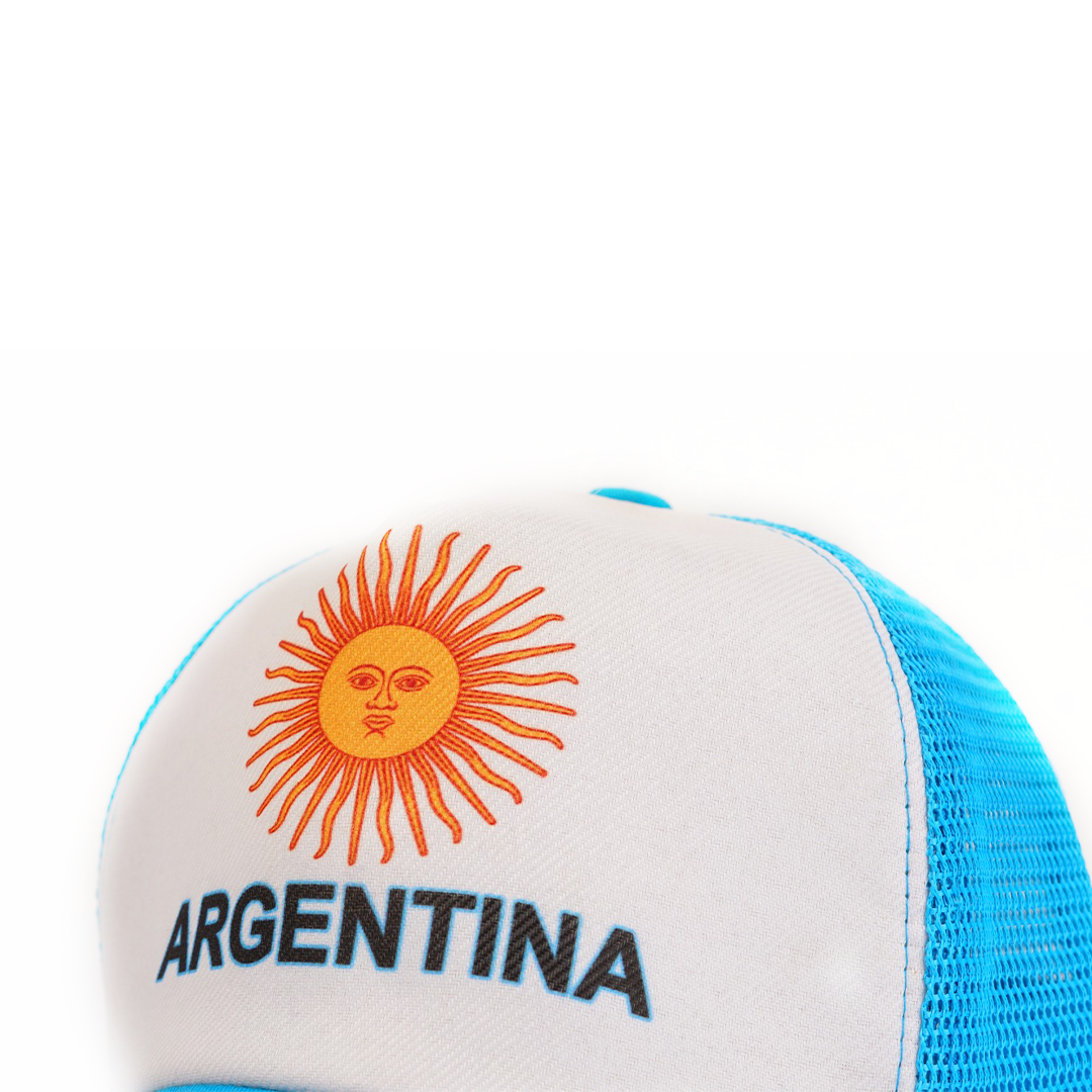 Black Argentina cap by iWEAR featuring the national flag emblem, adjustable strap, and curved brim.