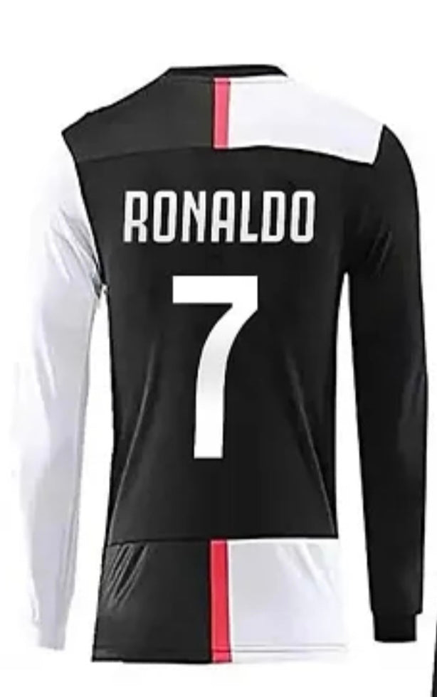 Juventus 19/20 Season Home Jersey, Full Sleeve with Ronaldo’s Name and Number on the Back.