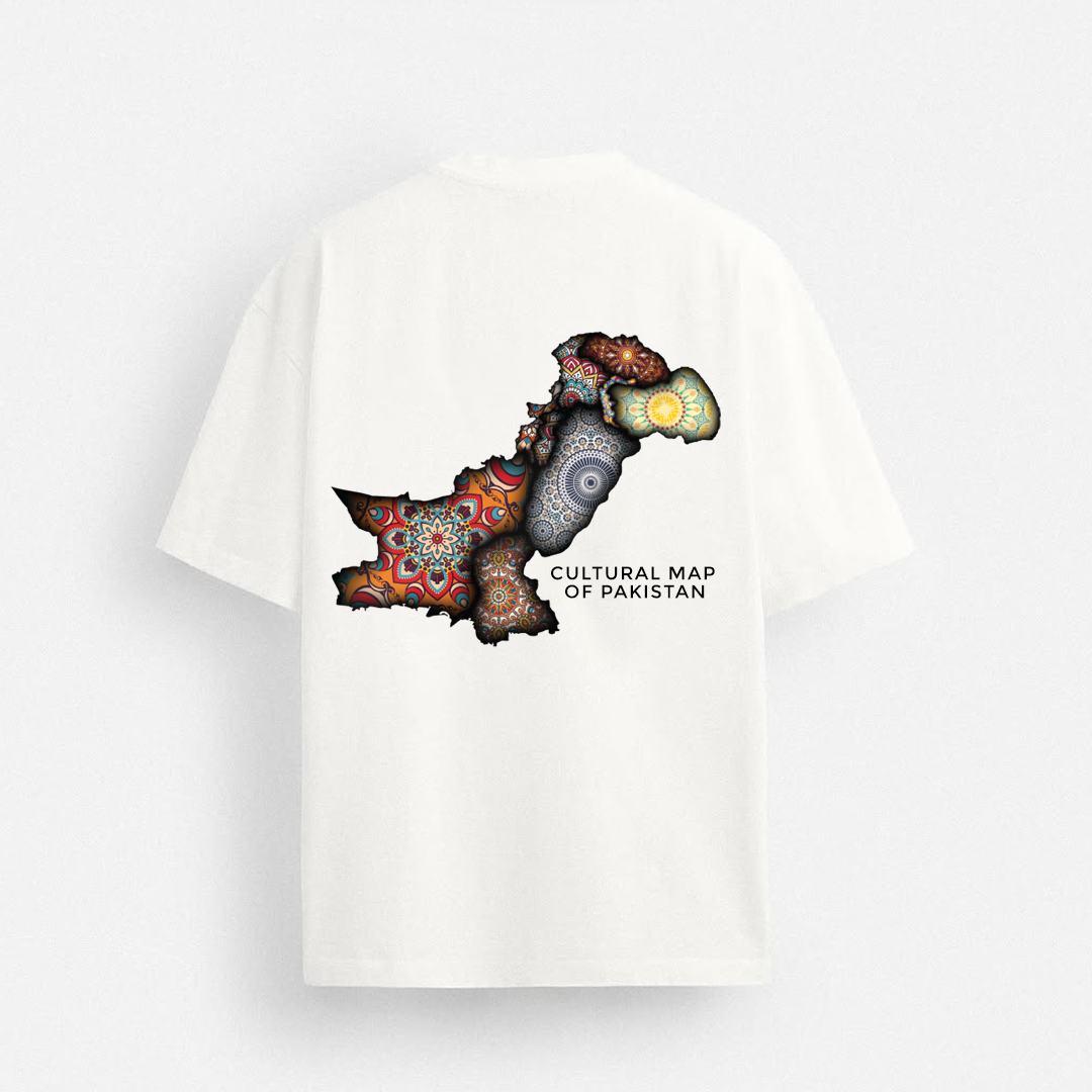 One Pakistan – Cultural Map Drop Shoulder Tee